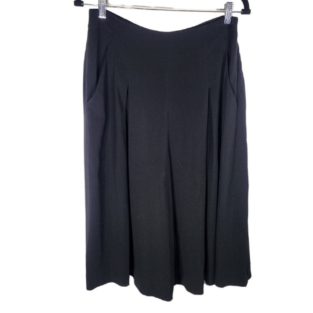 Rebecca Tailor Wide Leg Crop Pants Womens Size 10 Black